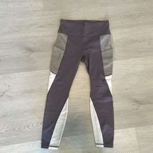 Athleta gray, white leggings size medium.